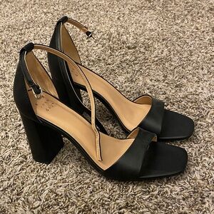 Elegant Black Block Heel Sandals